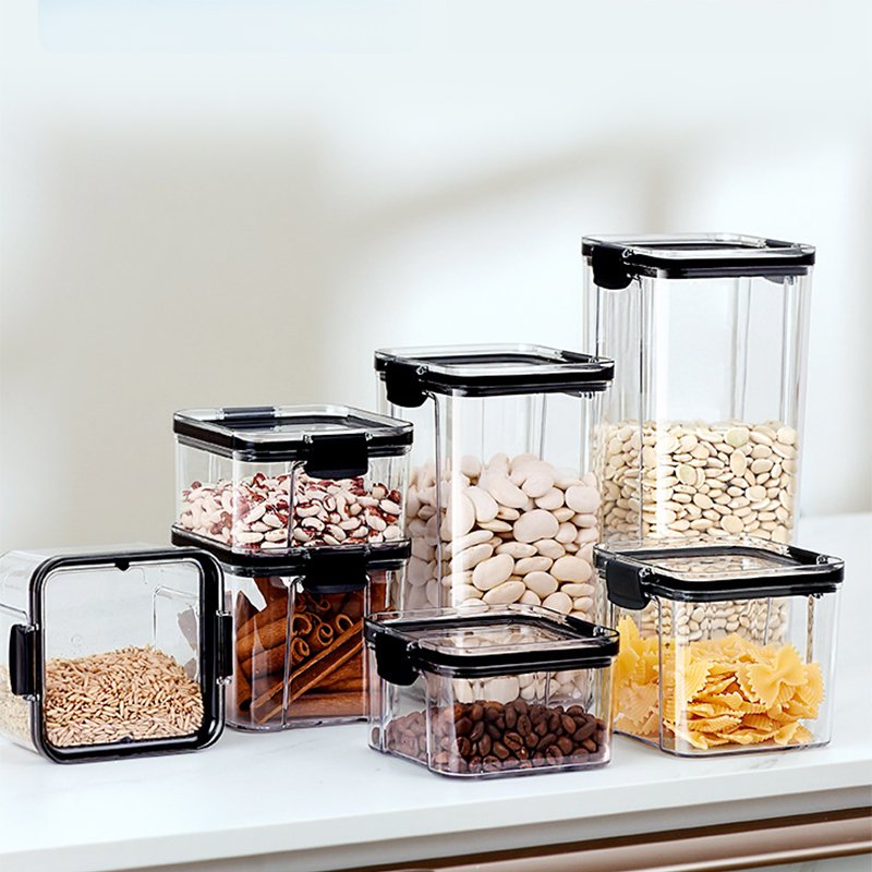 Kitchen Sealing Jars Plastic Food Sealed Jars Storage Grains and Cereals Candy Snacks Refrigerator Storage Box