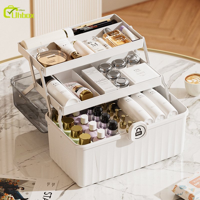 Portable Multi-Functional Home Family Plastic Storage Box Handle Large Capacity Medicine Organizer First Aid Kit Tool Bag