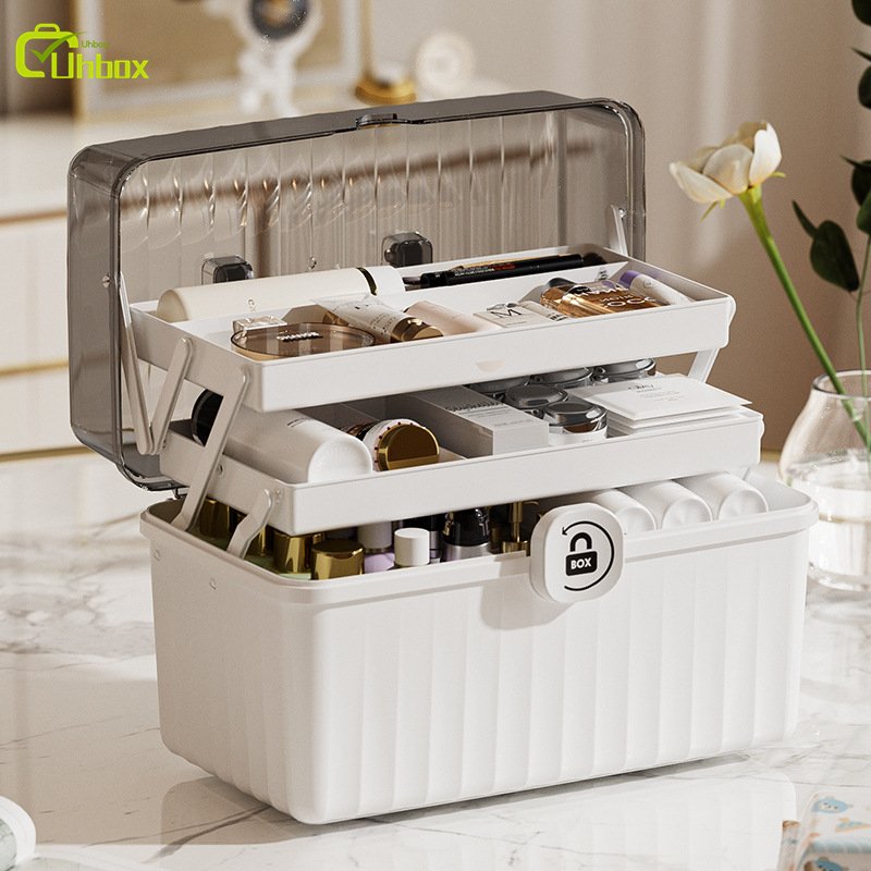 Portable Multi-Functional Home Family Plastic Storage Box Handle Large Capacity Medicine Organizer First Aid Kit Tool Bag