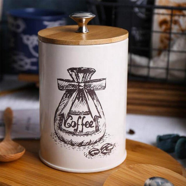 Metal Cream 3-Piece Vintage Retro Food Storage Coffee Sugar Tea Kitchen Canister Tin Jars Food Storage Container Set With Lid