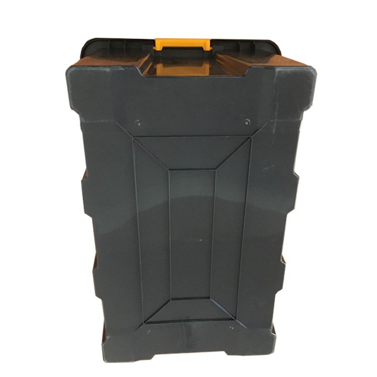 Hot selling export model 25L/6.7 gallon black box yellow lid plastic storage box customized plastic totes for storage with lid