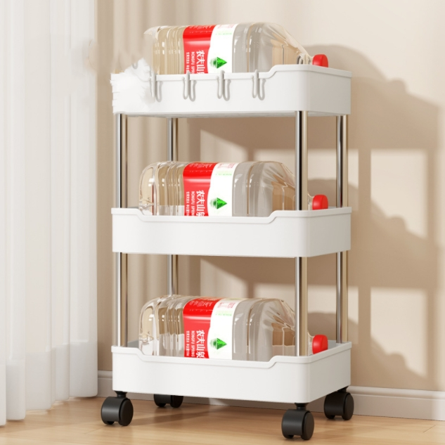 Kitchen Rack For Commercial Fruit Retractable Organizer Shelf Plastic Storage Rack For Living Room