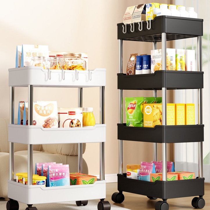 Kitchen Rack For Commercial Fruit Retractable Organizer Shelf Plastic Storage Rack For Living Room