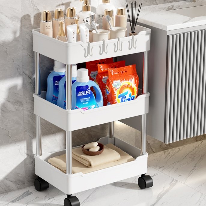 Kitchen Rack For Commercial Fruit Retractable Organizer Shelf Plastic Storage Rack For Living Room
