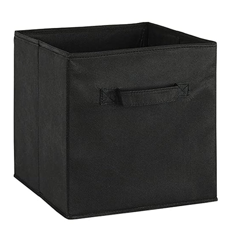 Uncovered Square Collapsible Storage Box with Handles Household Foldable Fabric Storage Clothes Cubes Organizer