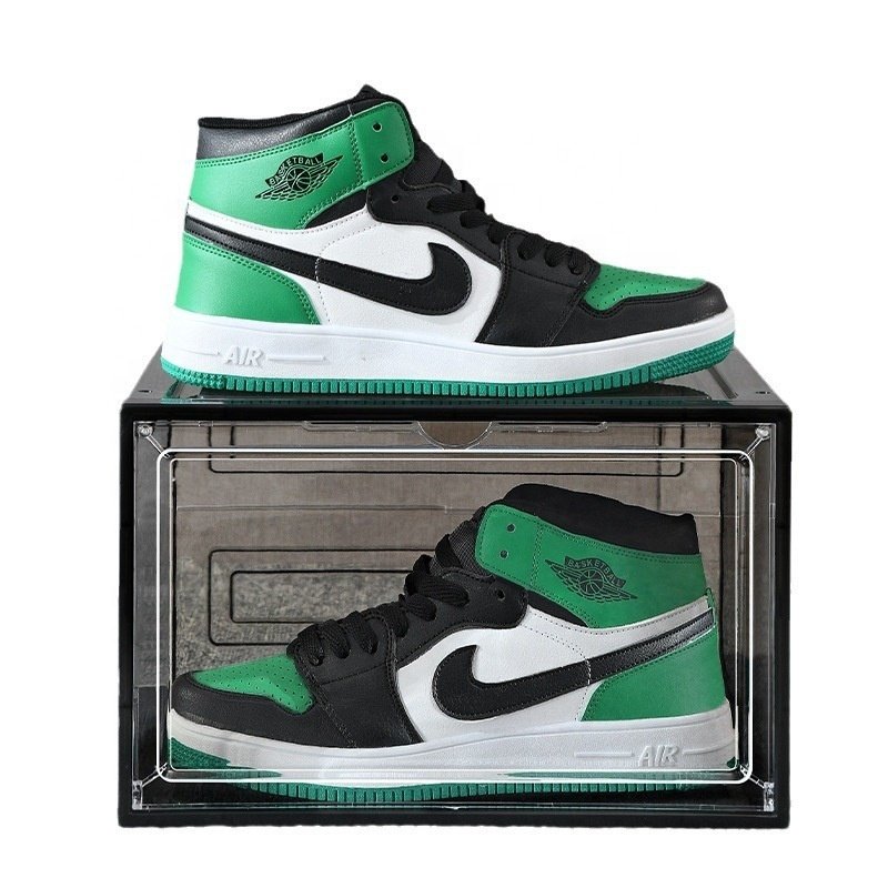 XJH Space-saving Thickened Transparent Clear Plastic Shoe Rack Foldable & Stackable Shoe Box