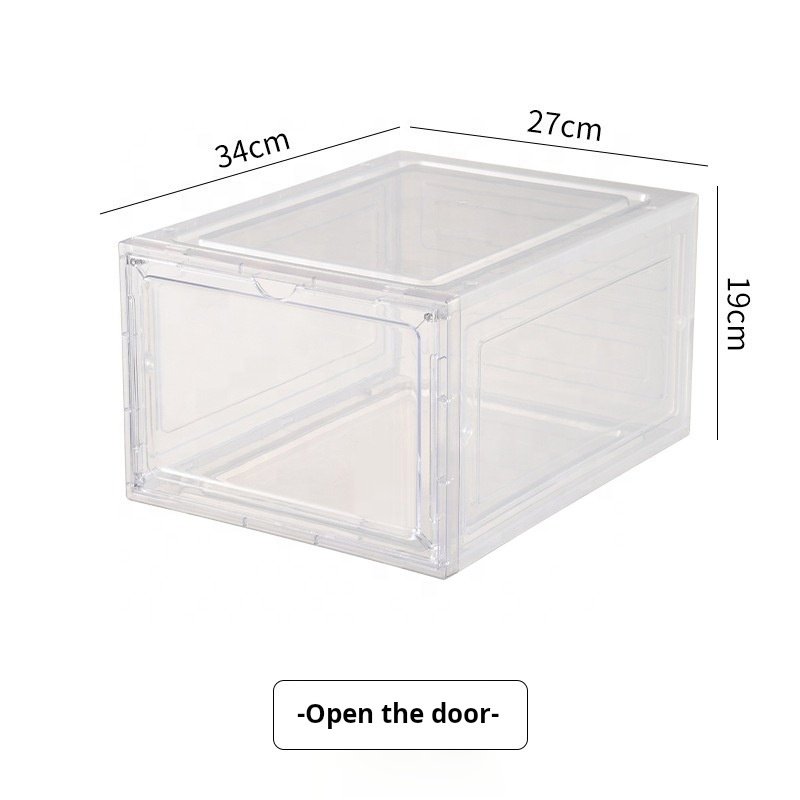 XJH Space-saving Thickened Transparent Clear Plastic Shoe Rack Foldable & Stackable Shoe Box