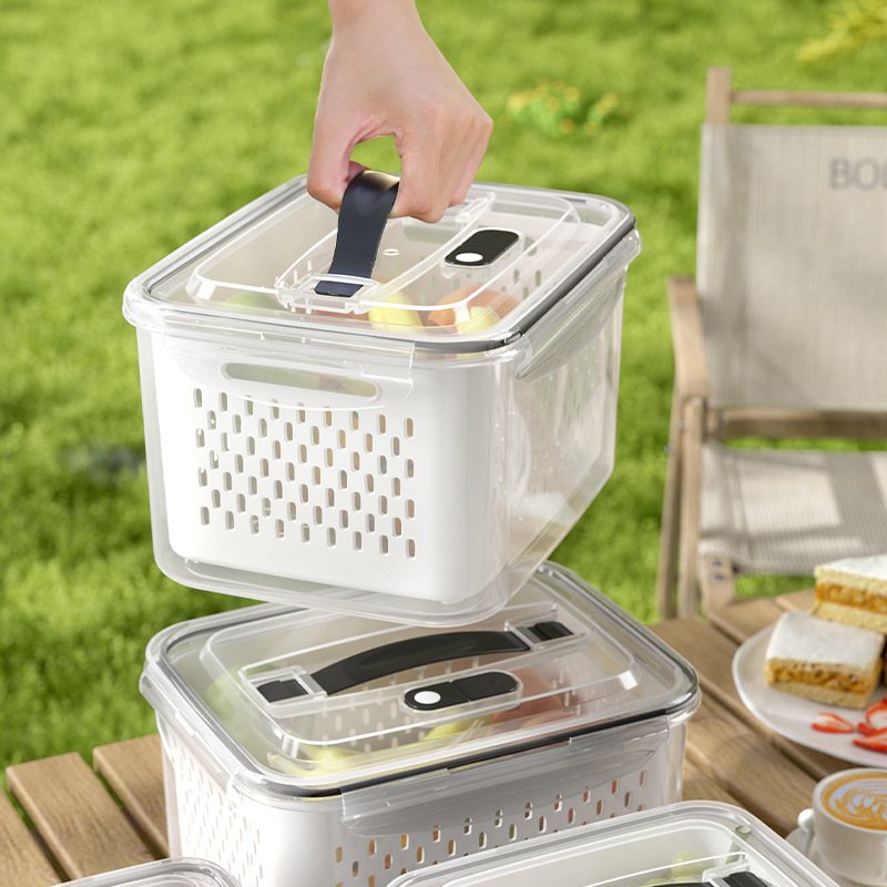 Customize Fresh Produce Fridge Refrigerator Fresh-keeping Storage Box Vegetables Fruit Storage Fridge Storage Container with Lid