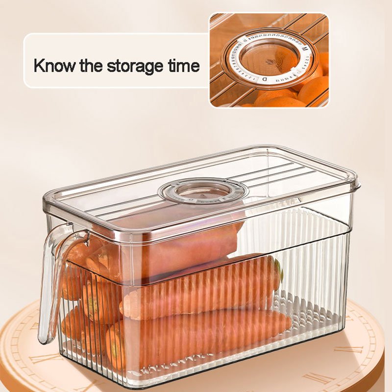 Kitchen Fresh Clear Plastic Storage Box Fridge Refrigerator Organizer PET Food Fruits Vegetable Storage Container With Lid