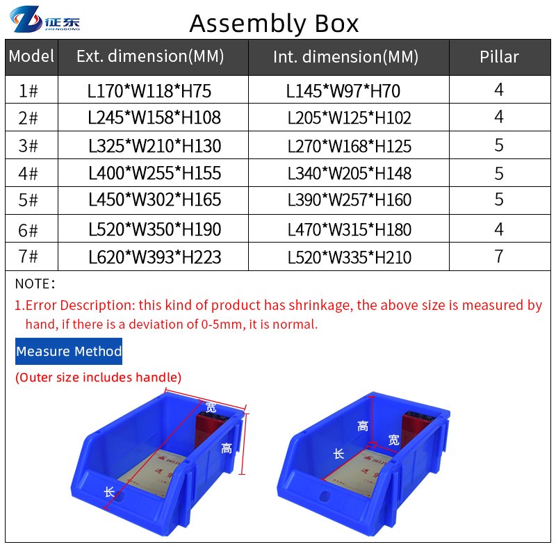 Industrial Wall Mounted Accessories Warehouse Screw Bolt Tool Plastic Storage Box