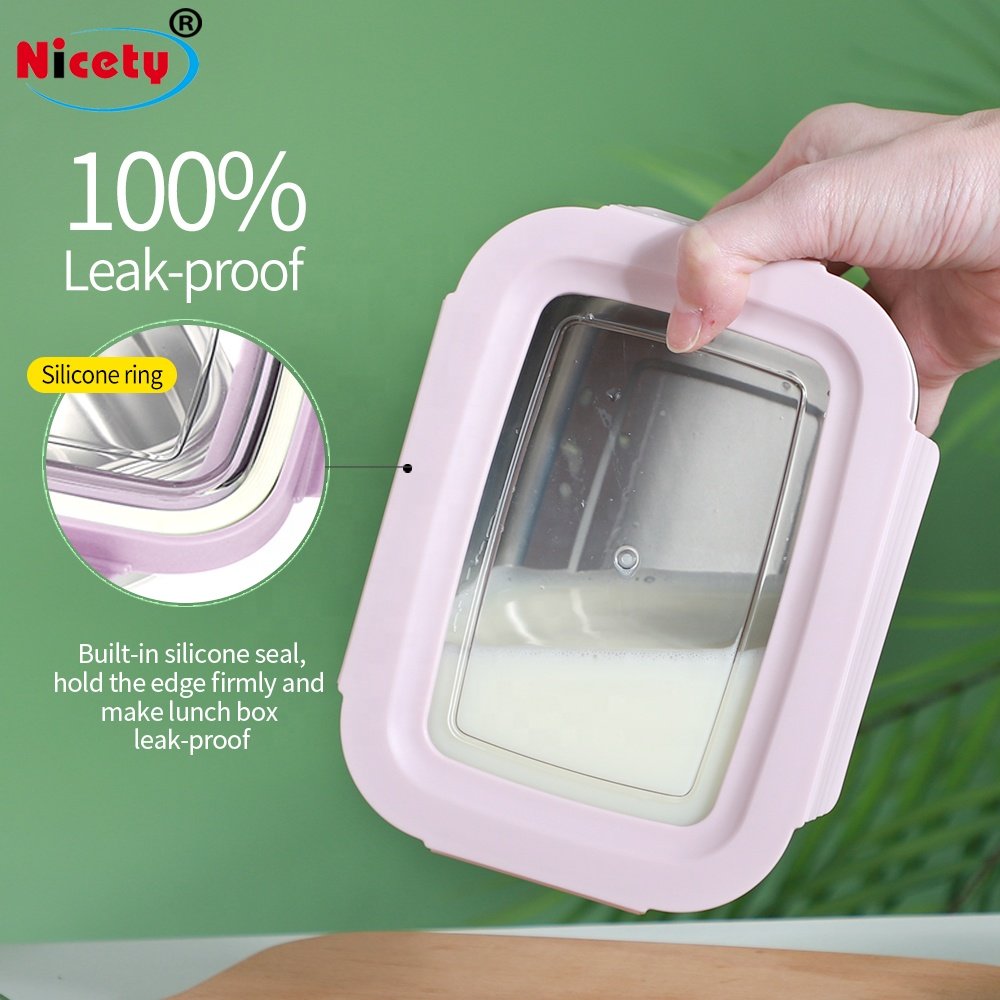 Nicety metal bento box 18/8 stainless steel food container for adult eco kids lunch box for freshness preservation