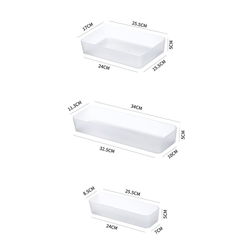 Household Cabinets Kitchen Drawer Organizer Box Cutlery Plastic Cosmetic Storage Box Built-In Separate Fork Storage Rack