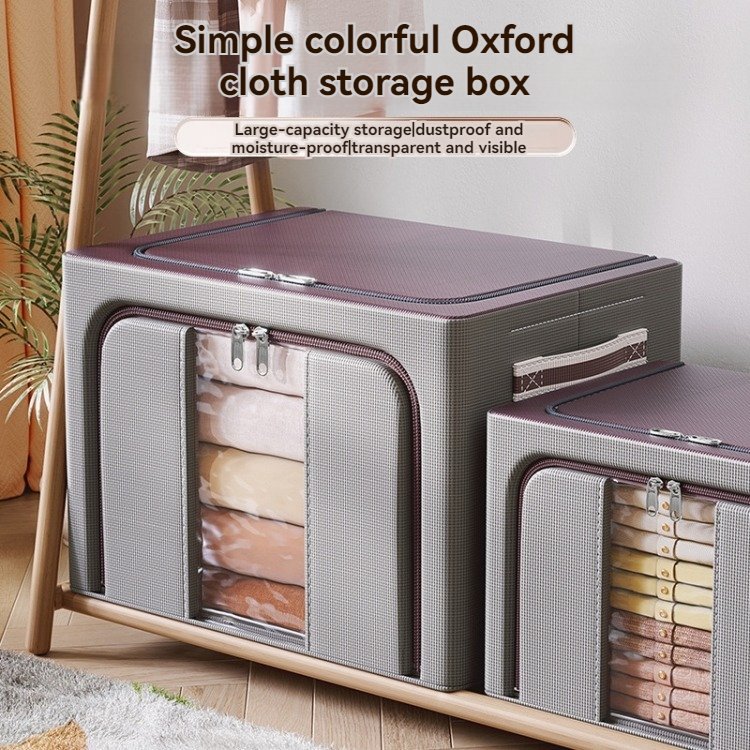 Large Capacity Steel Frame Storage Box Waterproof and Damp-Proof Home Organization Clothing Bin Home Storage Solution