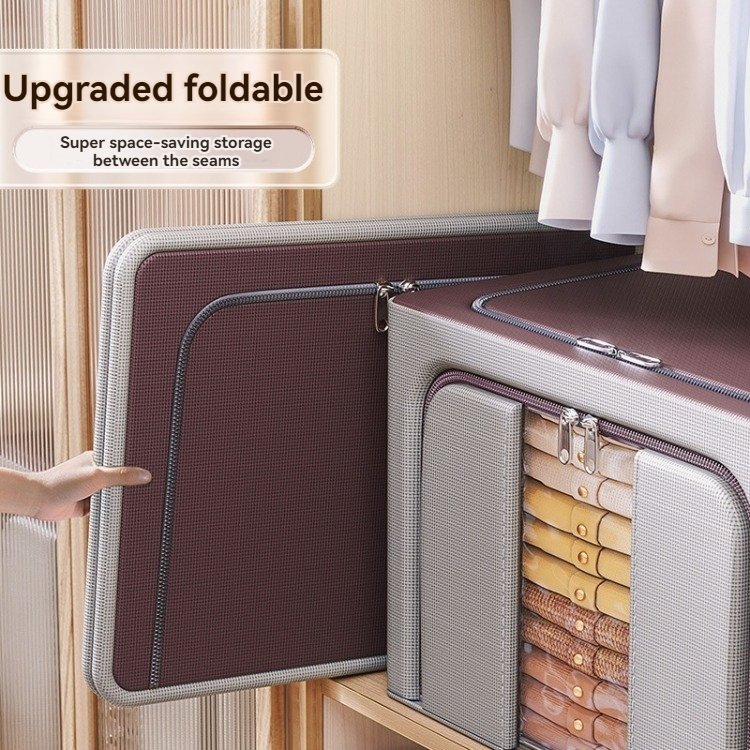 Large Capacity Steel Frame Storage Box Waterproof and Damp-Proof Home Organization Clothing Bin Home Storage Solution