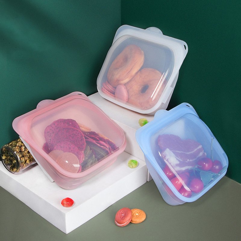 Food Grade Fresh Preservation Saver Freezer Sandwich Zipper Lock Reusable Sealer Silicone Food Storage Bag