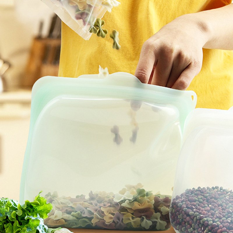 Food Grade Fresh Preservation Saver Freezer Sandwich Zipper Lock Reusable Sealer Silicone Food Storage Bag