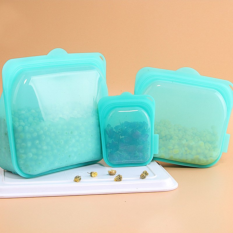 Food Grade Fresh Preservation Saver Freezer Sandwich Zipper Lock Reusable Sealer Silicone Food Storage Bag