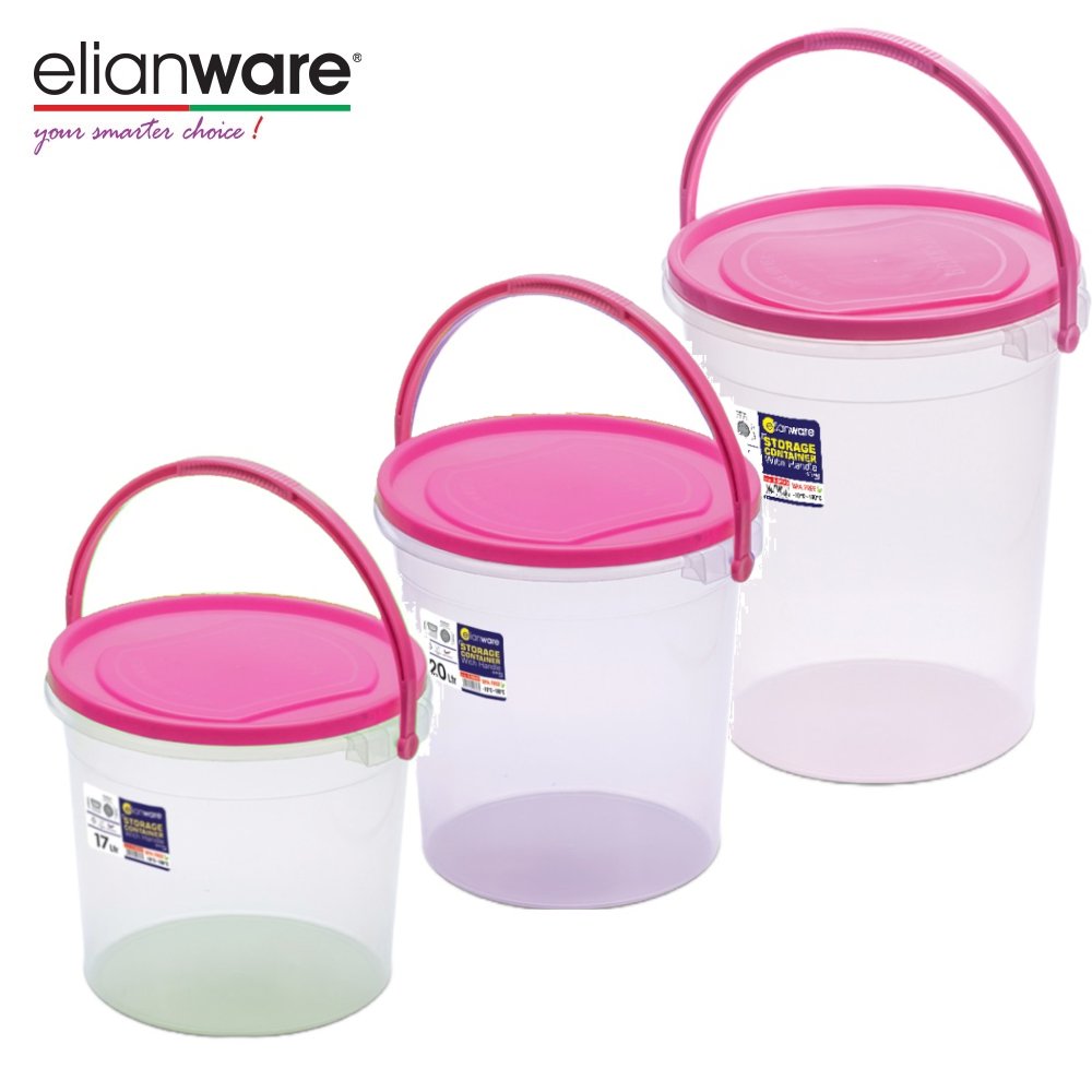 Elianware Huge Volume Storage Pail Plastic Bucket Plastic Pail With Handle