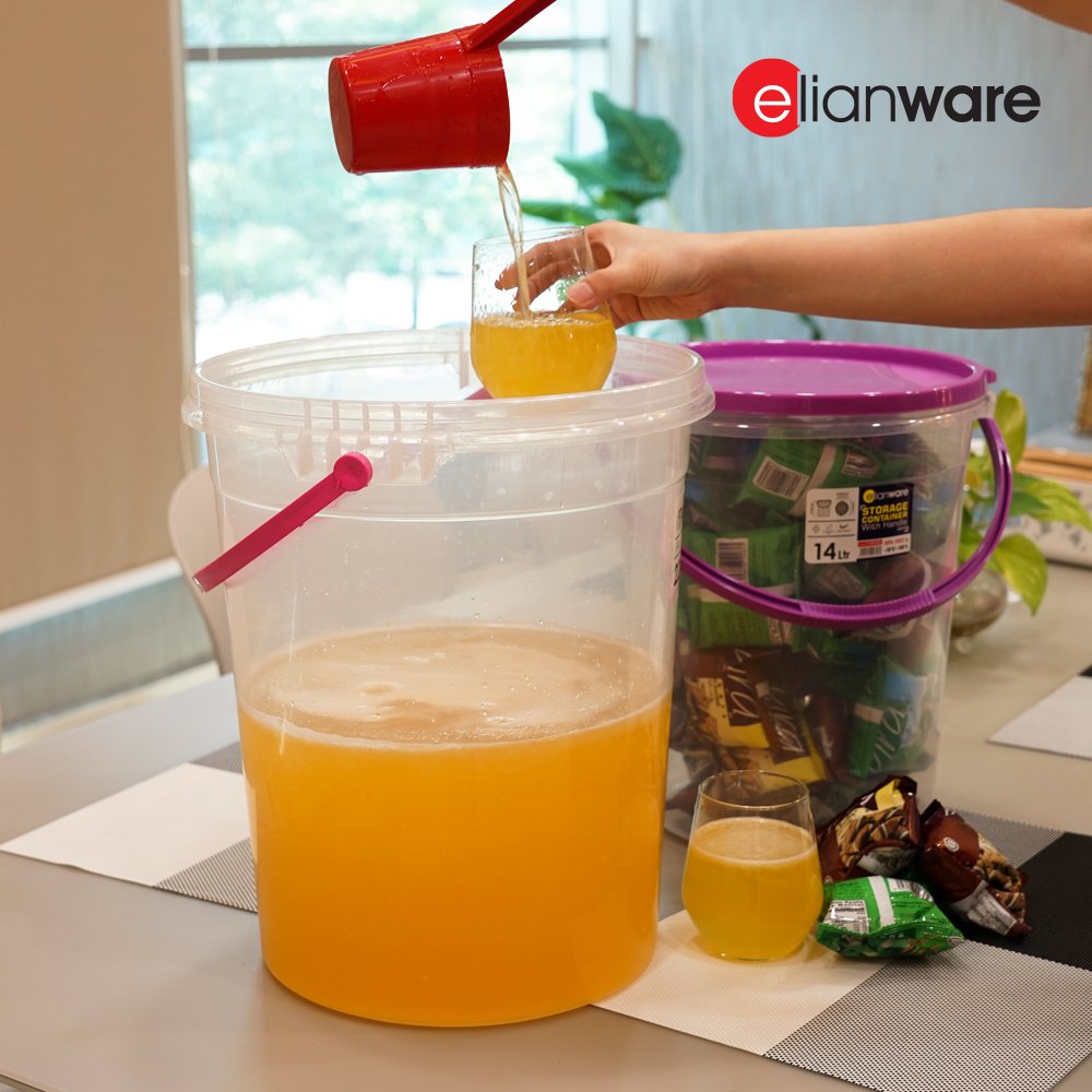 Elianware Huge Volume Storage Pail Plastic Bucket Plastic Pail With Handle