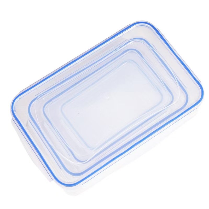 Kitchen Refrigerator Sealed Rectangular Refrigerator Storage Box with Lid Plastic Crisper Microwave-heated Lunch Box Storage Box
