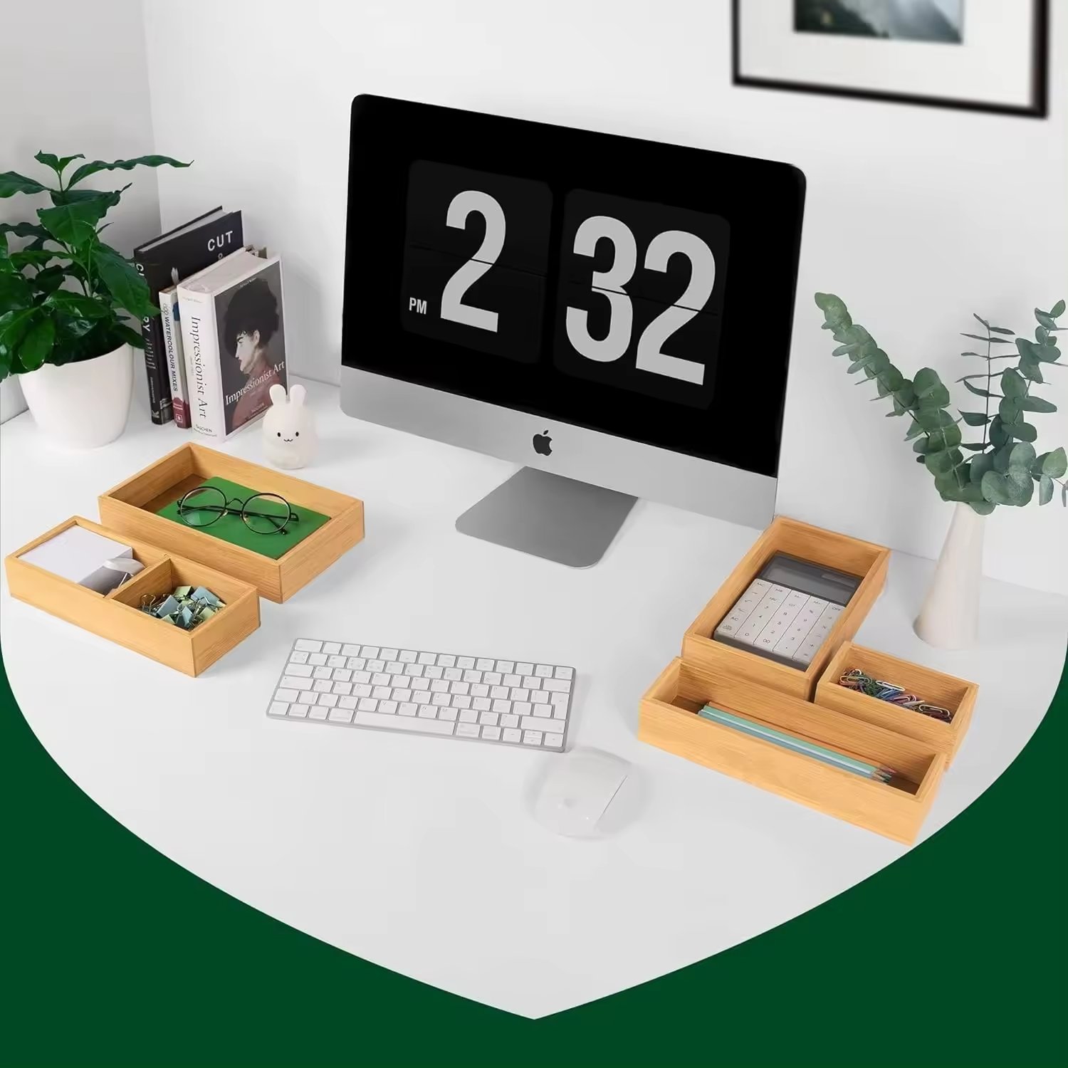 Bamboo Drawer Organizer Storage Box, Bin Set - Multi-Use Drawer Organizer