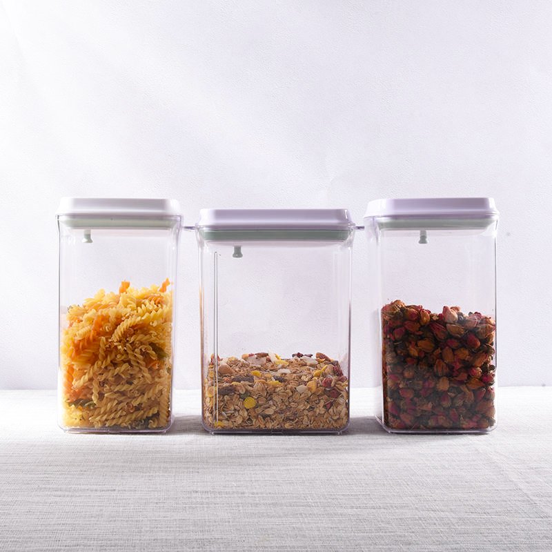 Cereal Dispenser Storage Box Sealed Cans Pop up Airtight Food Storage Container Transparent Kitchen Plastic Plastic Jars Europe