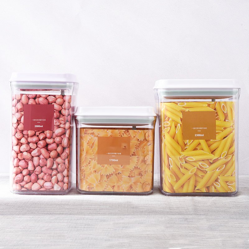 Cereal Dispenser Storage Box Sealed Cans Pop up Airtight Food Storage Container Transparent Kitchen Plastic Plastic Jars Europe