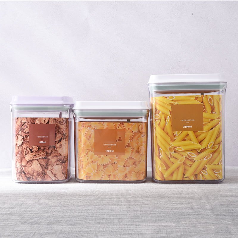 Cereal Dispenser Storage Box Sealed Cans Pop up Airtight Food Storage Container Transparent Kitchen Plastic Plastic Jars Europe