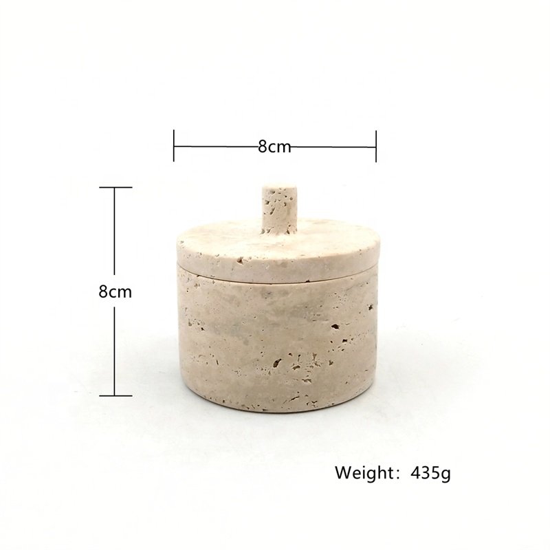 Nordic Marble Storage Tanks Food Sealed Jars Beige Travertine Storage Tanks Marble Storage Tanks