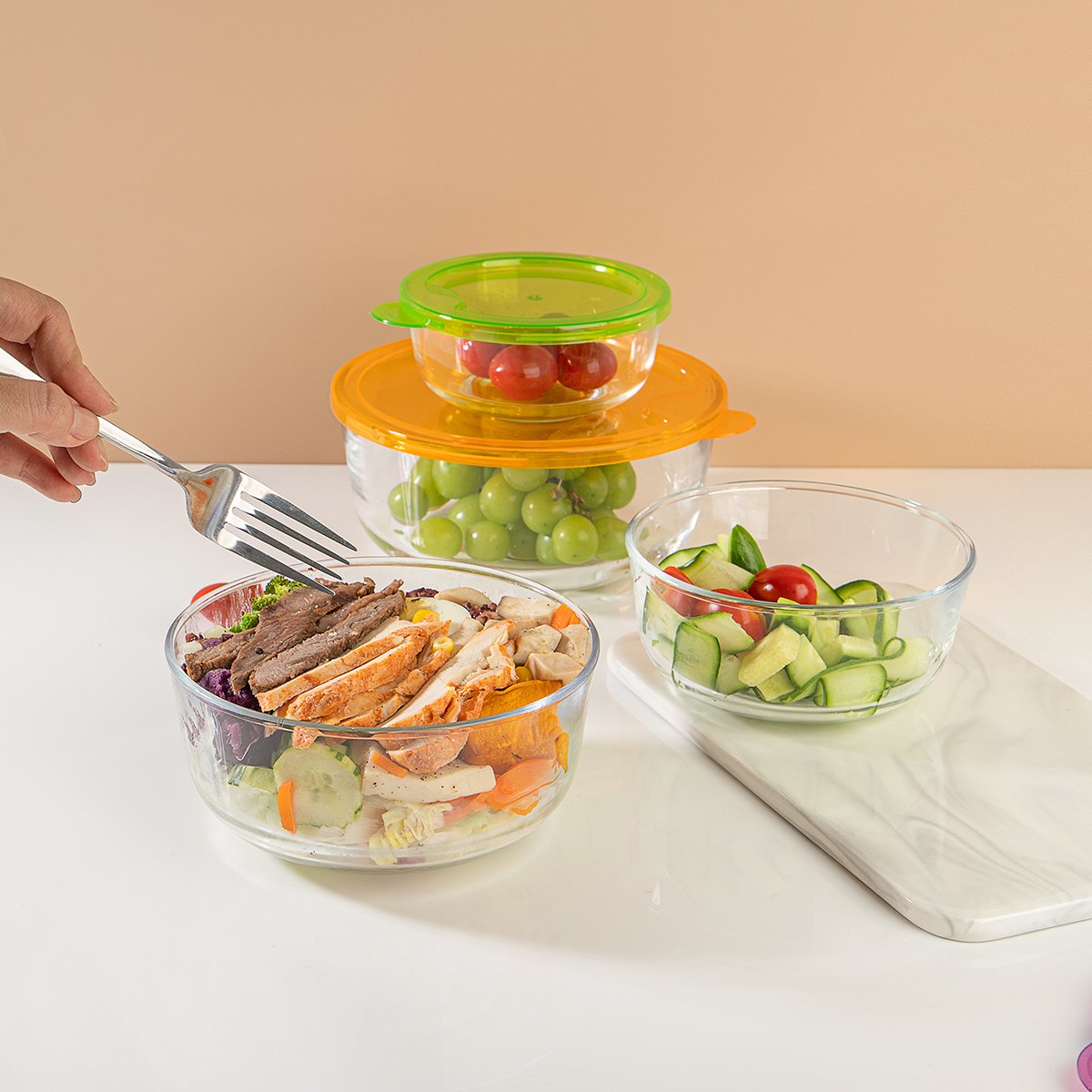 Microwavable Heat Resistant Airtight Eco Friendly Food Containers Food Storage Container Set Glass Food Containers