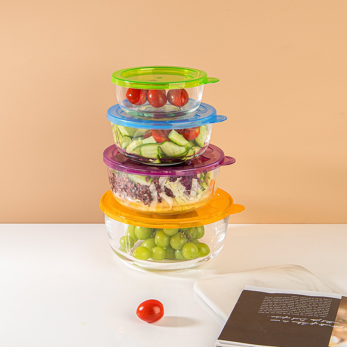 Microwavable Heat Resistant Airtight Eco Friendly Food Containers Food Storage Container Set Glass Food Containers