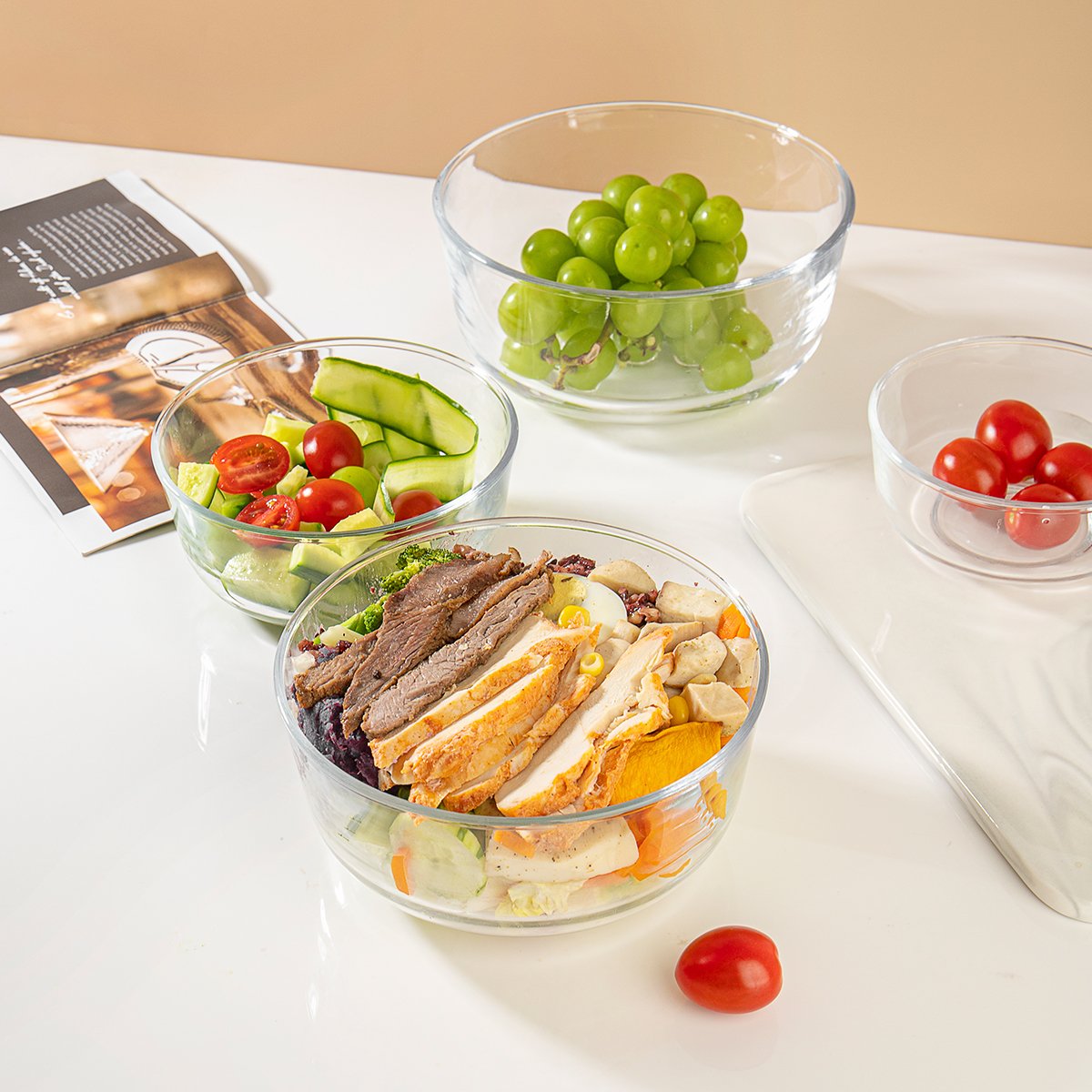 Microwavable Heat Resistant Airtight Eco Friendly Food Containers Food Storage Container Set Glass Food Containers
