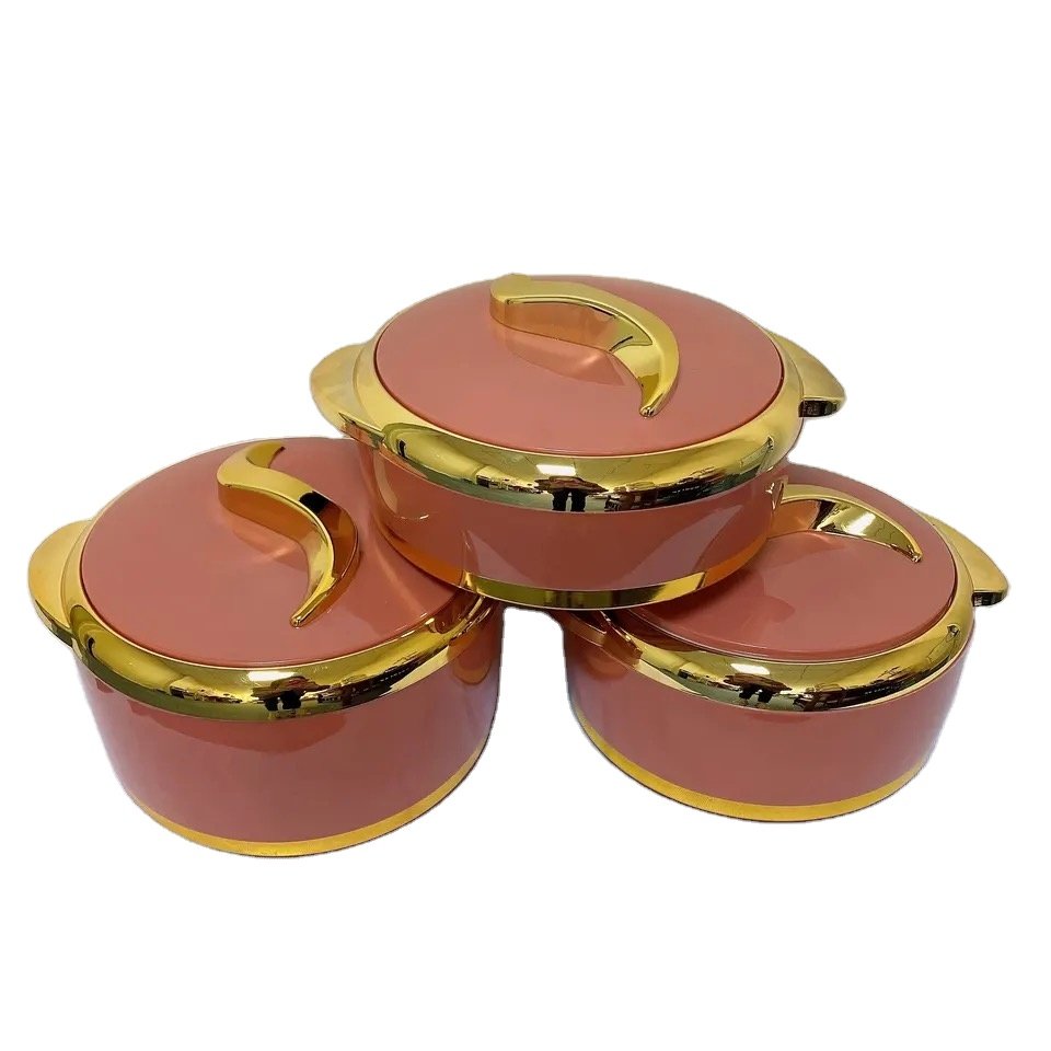 Cooking Casseroles round jumbo food warmer set for heatable 1.5L+2L+2.5L Africa insulated casserole food warmer