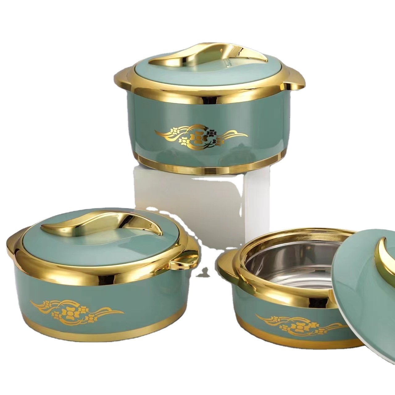 Cooking Casseroles round jumbo food warmer set for heatable 1.5L+2L+2.5L Africa insulated casserole food warmer