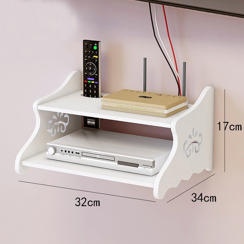 Modern Creative Simple TV Set-Top Box and Router Storage Shelf No Drilling Required