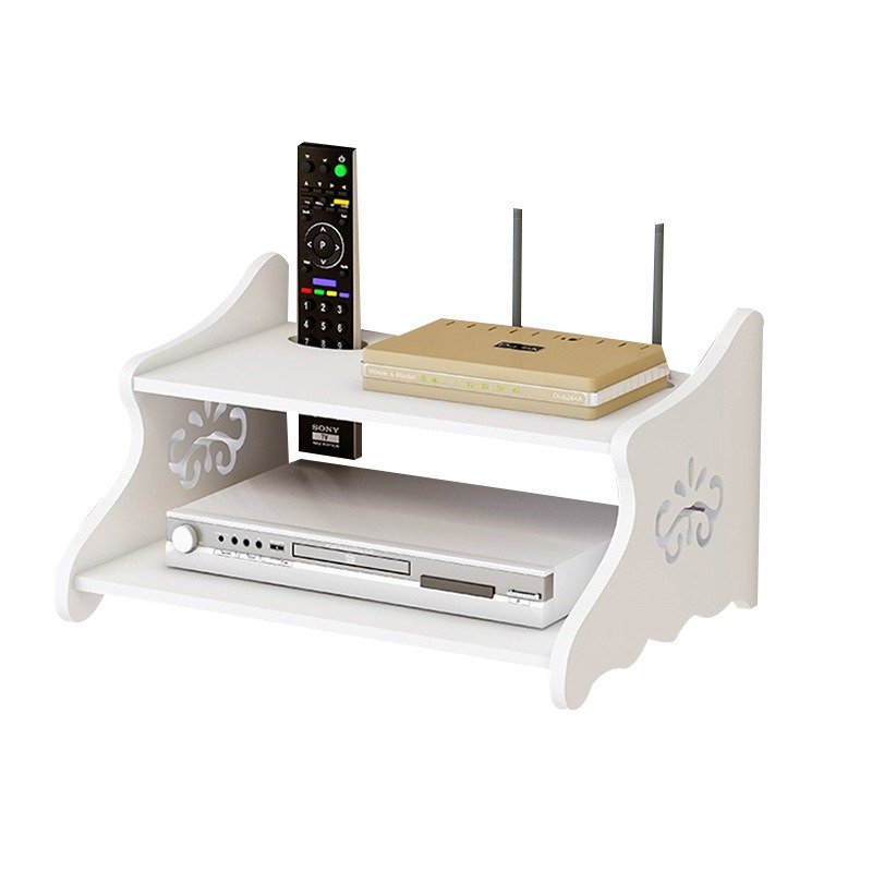 Modern Creative Simple TV Set-Top Box and Router Storage Shelf No Drilling Required