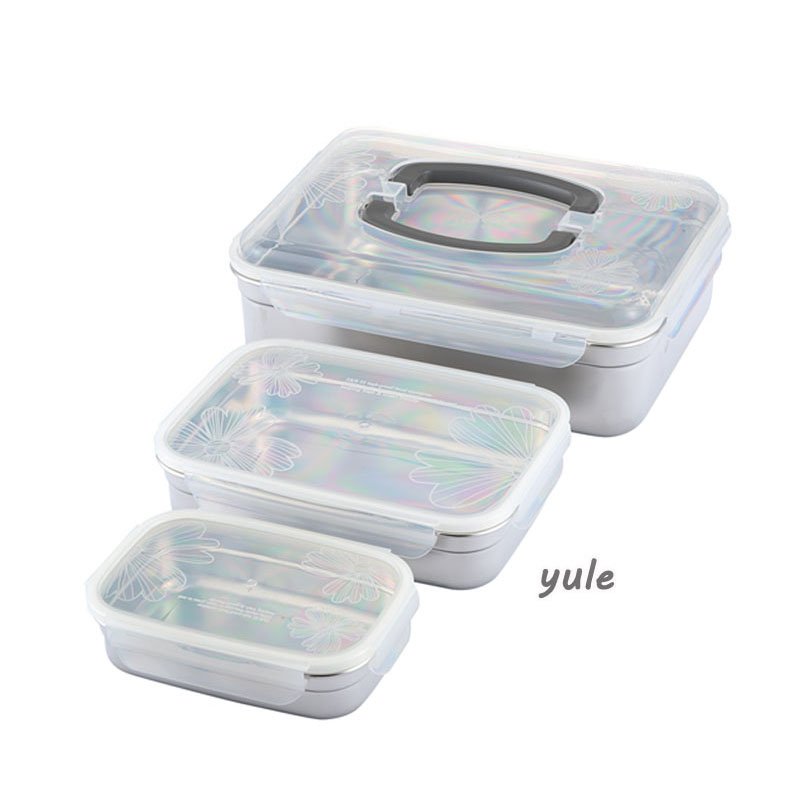 304 Stainless Steel 18cm Crisper Airtight Lunch Box Food Storage Container Fresh Keeping Box