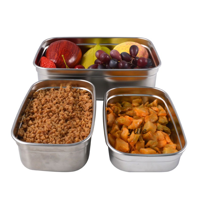 304 Stainless Steel 18cm Crisper Airtight Lunch Box Food Storage Container Fresh Keeping Box