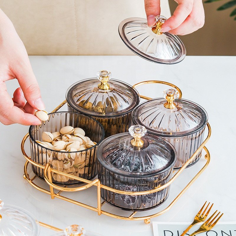 Food Storage Jar Food Containers Candy Snack Bowl With Lid Kitchen Storage Jars