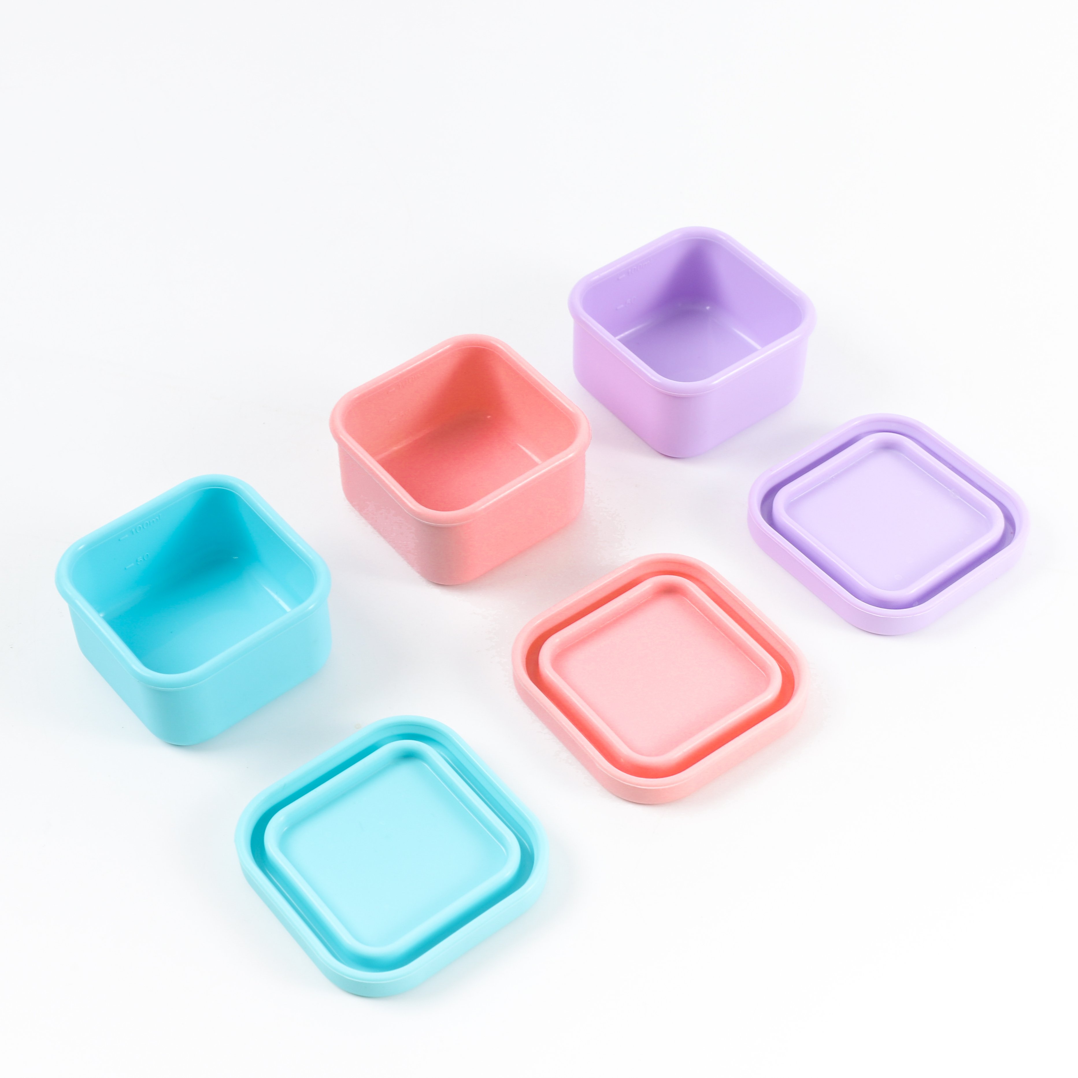 2024 Factory Sales Eco-Safe 100ML Silicone New Bowl Lunch Box with Lid Children's Bento Food Storage Container