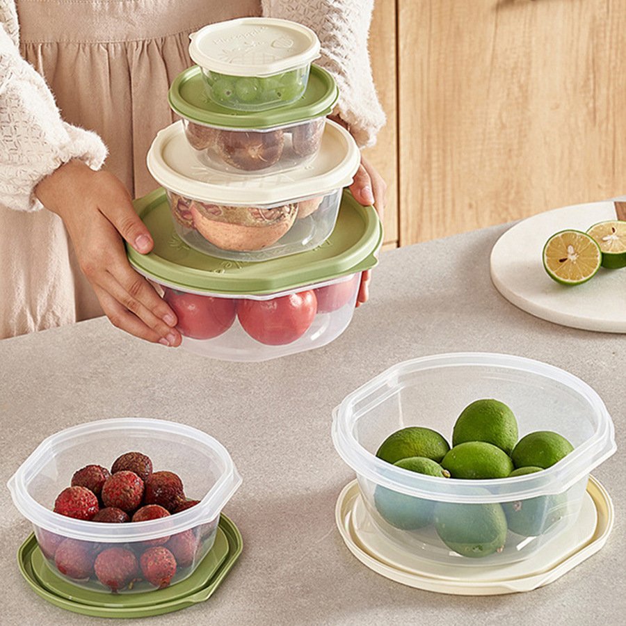 Kitchen Organizer Keeping Fresh Microwaveable Food Grade Plastic Clear Airtight Food Storage Box Container With Lids