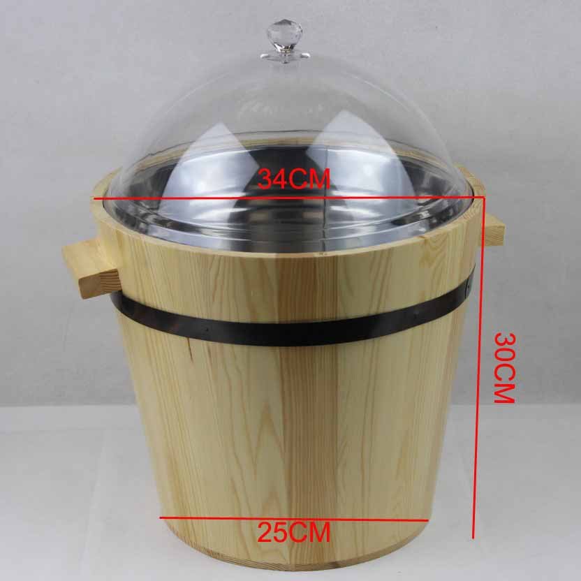 Wooden dry food bucket storage barrel for home or supermarket stores