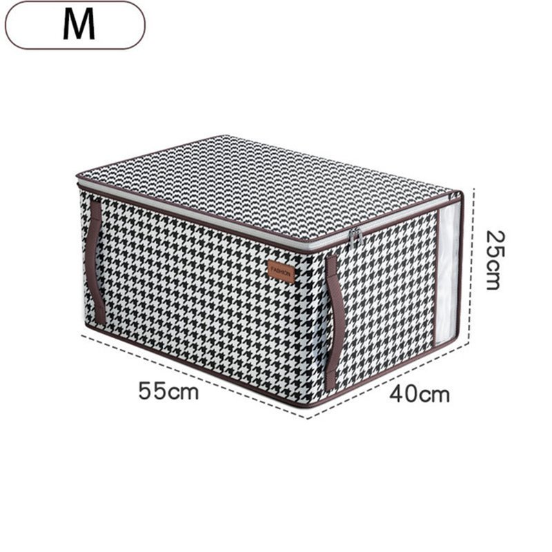 Quilt Storage Bag Large Capacity Household Wardrobe Quilt Clothes Sorting Box With Zipper Dust-Proof Moving Soft Packing Bag Box