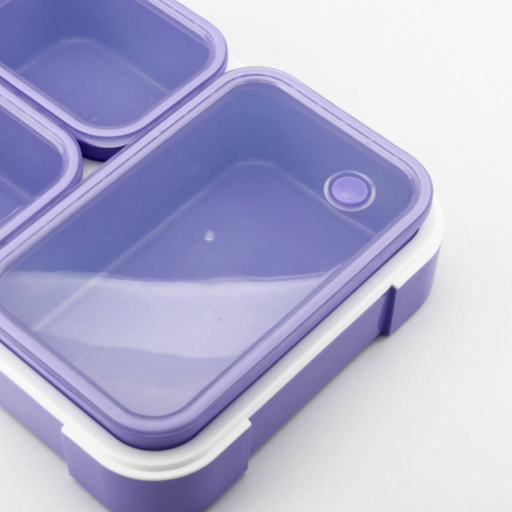 Big separate three inner boxes separate food storage crisper leak-proof pp lunch box for safe
