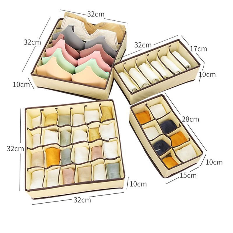 Multi-Size Non-Woven Fabric Bra & Socks Home Cloth Organizer Of Wardrobe Drawer Foldable Storage Box For Underwear