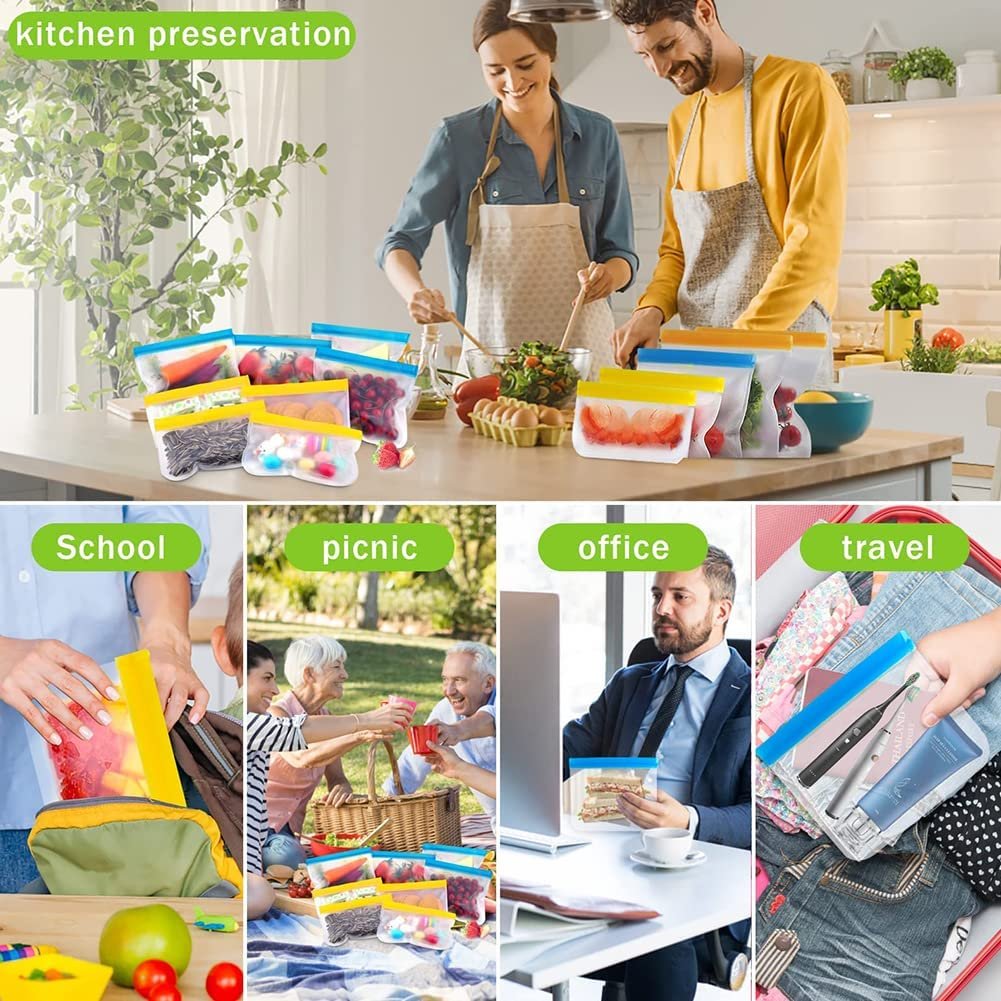 Reusable zipper bags for food grade plastic insulated waterproof peva food storage bag