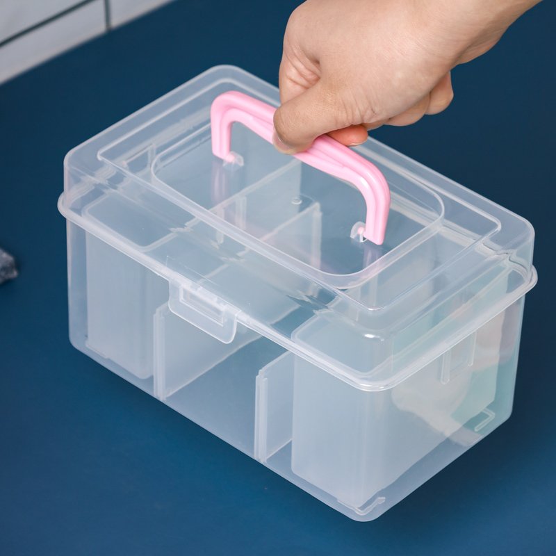 EVERSMILY Multi Clear Organizer Jewelry sewing Craft Container With Removable Compartments Modular PP Plastic Storage Boxes