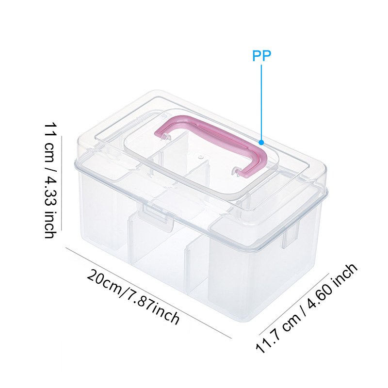 EVERSMILY Multi Clear Organizer Jewelry sewing Craft Container With Removable Compartments Modular PP Plastic Storage Boxes