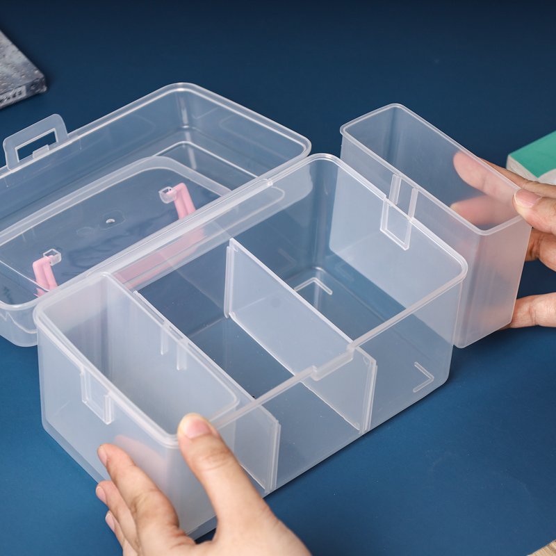 EVERSMILY Multi Clear Organizer Jewelry sewing Craft Container With Removable Compartments Modular PP Plastic Storage Boxes