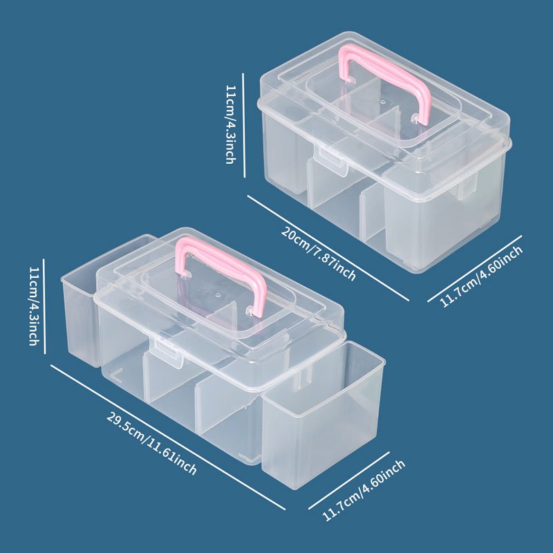 EVERSMILY Multi Clear Organizer Jewelry sewing Craft Container With Removable Compartments Modular PP Plastic Storage Boxes